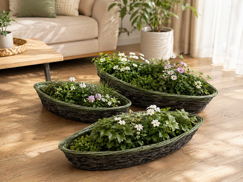 Pflanzkorb oval 3er set - pflanzkorb,