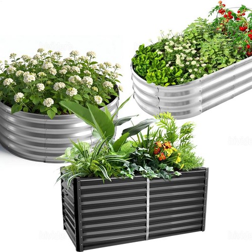 Metall hochbeet blumenkübel - hochbeet,