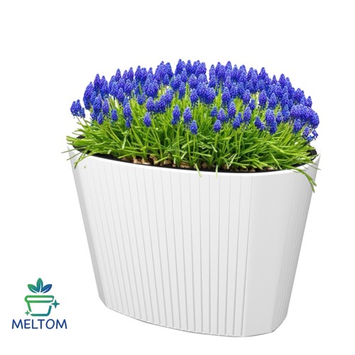 Blumentopf groß oval - , rillen